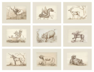 Coffret Bestiaire Médiéval - 8 tirages