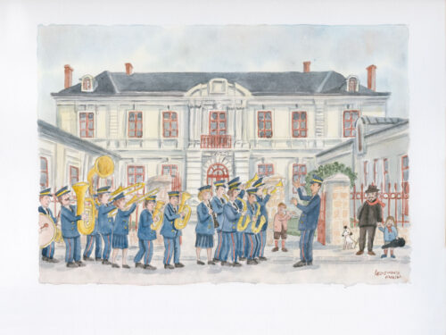 L'Union Philharmonique devant le conservatoire d'Etampes