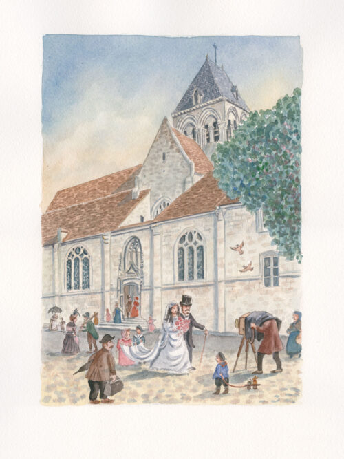 Le photographe devant St Basile à Etampes