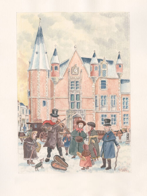 Le violoniste de la place de l'Hôtel de ville, à Etampes