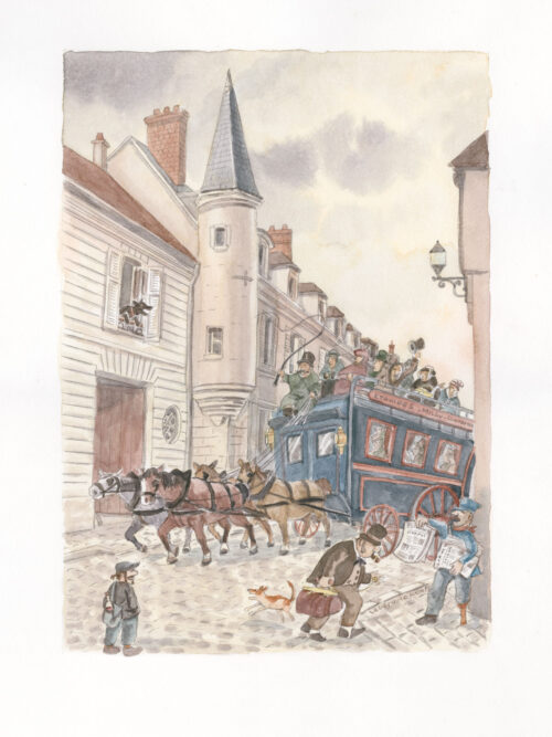 L'omnibus Etampes-Fontainebleau arrive au quartier St Basile d'Etampes