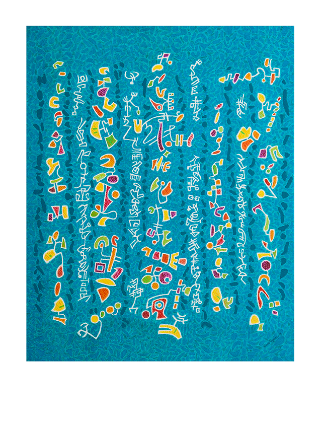 « Petites joies de vivre sur fond bleu n°1 »