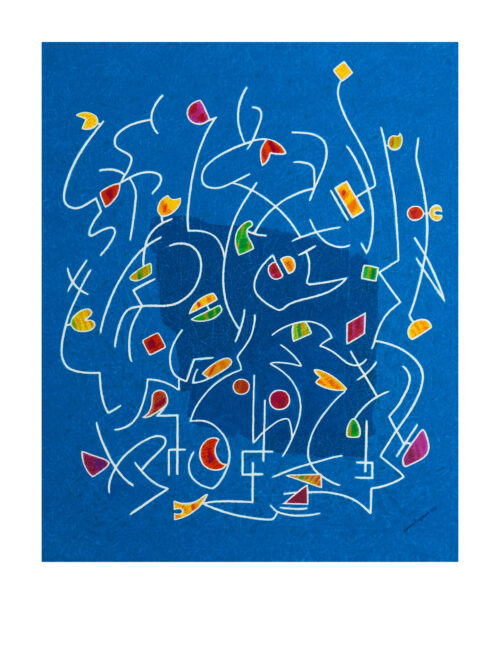 Petites joies de vivre sur fond bleu n°2