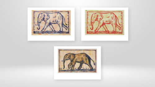 Triptyque Éléphants