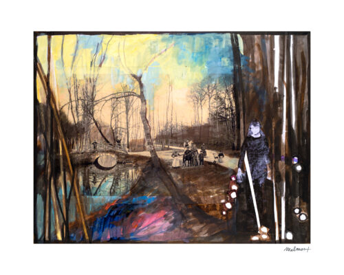 Enfants sur pont de pierre