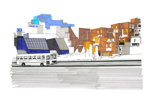 Quartier de logements collectifs - Evry Pyramides