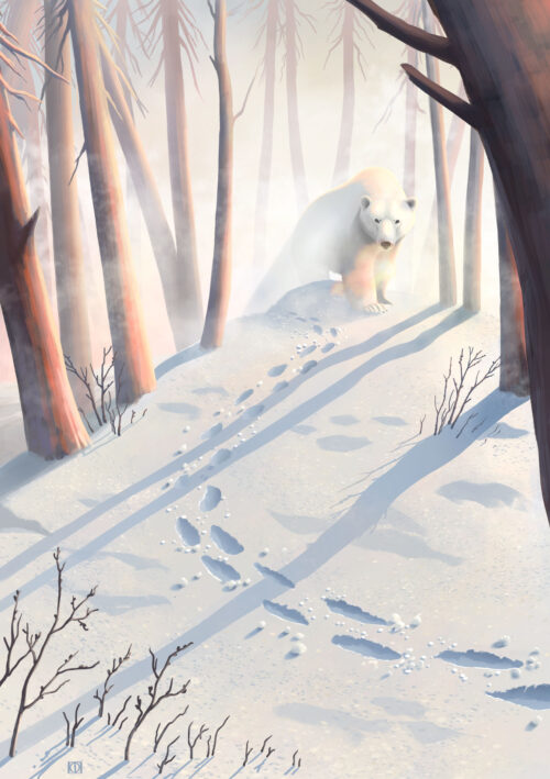 Ours polaire Nanouk art digital de Camille Dégarin