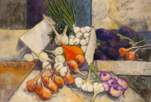 Nature morte oignons