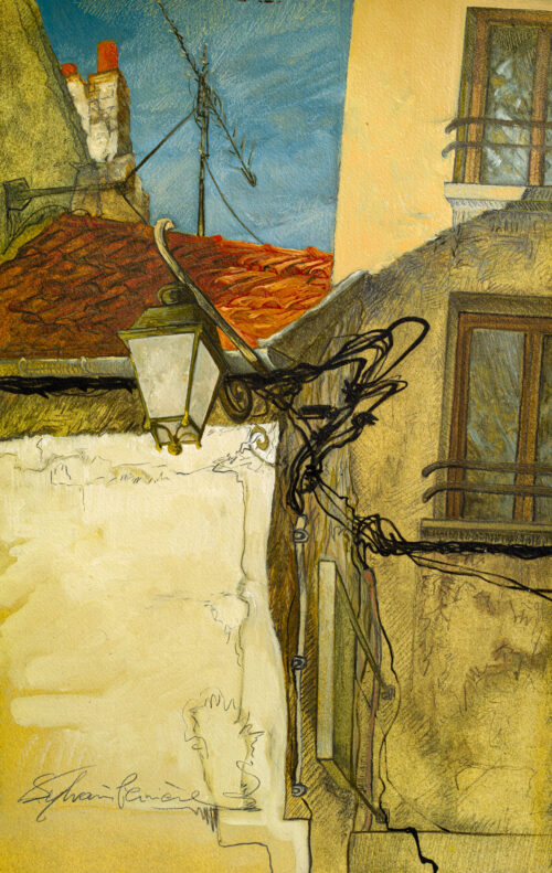 Enchevêtrement de câbles rue de la Juiverie