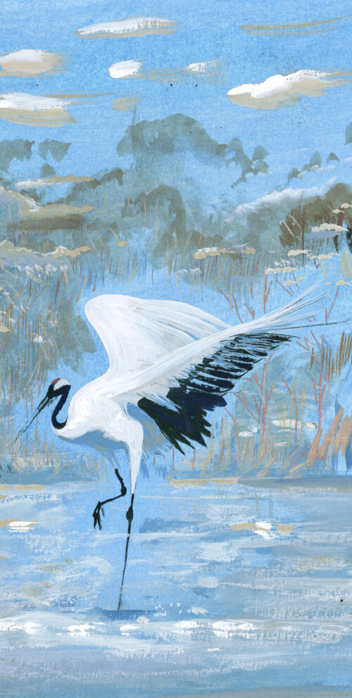 Grue japonaise dans la neige 2