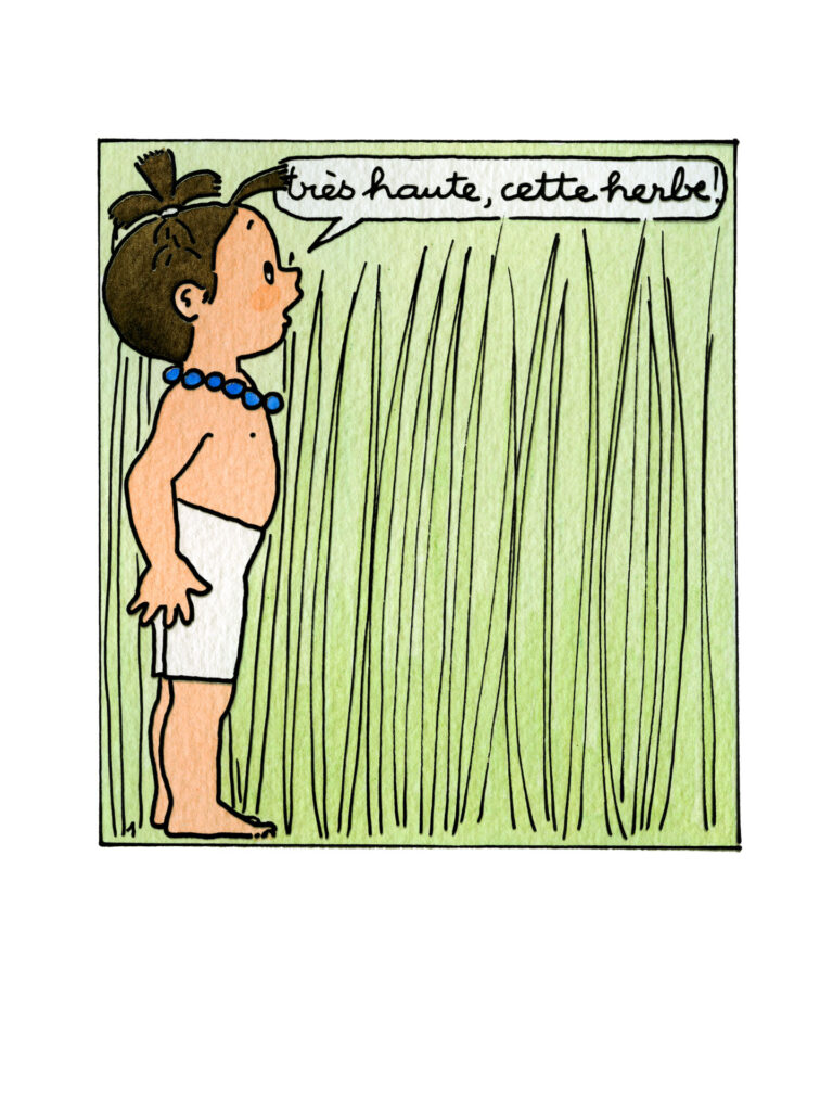 Dessin de Agnes Rosenstielh - Mimi Cracra - Très haute, cette herbe !