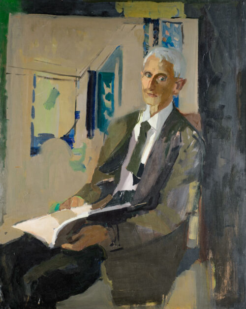 Devant le café bleu Madrid de Nathalie Gobin