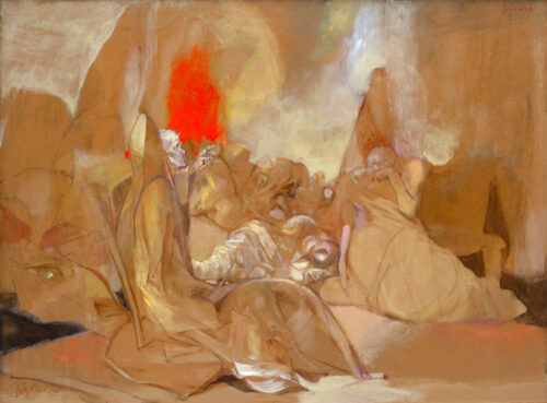 27 La Confession, huile sur panneau, 41x54cm Philippe Lejeune