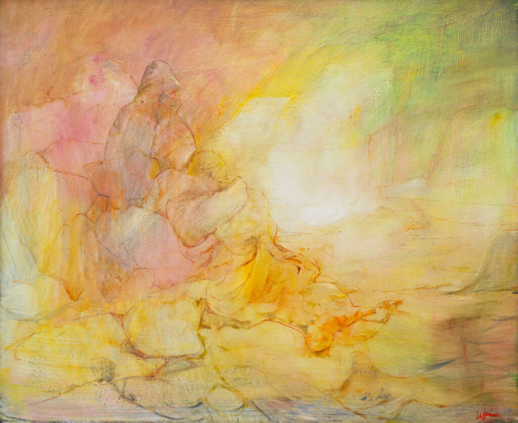 28 La Nuée Ardente, huile sur panneau, 46x55cm Philippe Lejeune