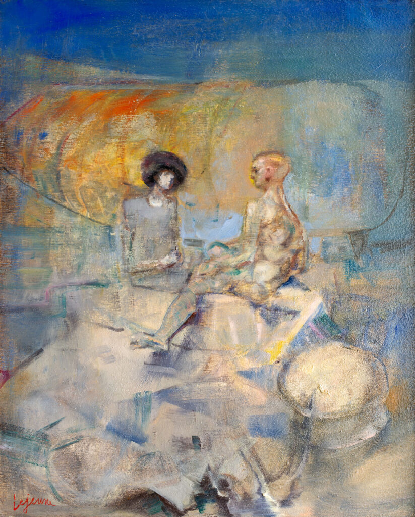 31 Le Dialogue, huile sur panneau, 40x32cm Philippe Lejeune