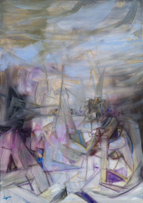 38 La Mer morte, huile sur toile 70x50cm Philippe Lejeune